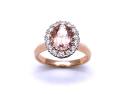 18ct Rose Gold Morganite and Diamond Cluster Ring