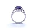 9ct White Gold Amethyst & Diamond Halo Ring 0.21ct
