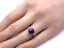 9ct White Gold Amethyst & Diamond Halo Ring 0.21ct