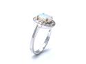 18ct White Gold Opal & Diamond Cluster Ring 0.48ct