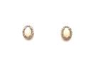 9ct Yellow Gold Opal & Diamond Stud Earrings