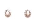 9ct Yellow Gold Opal & Diamond Stud Earrings