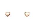 9ct Heart Shaped Opal & Diamond Stud Earrings