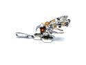 Amber Bee On Honeycomb Pendant