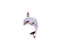 9ct Yellow Gold CZ Dolphin Pendant