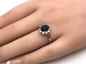 Silver Blue & White CZ Cluster Ring