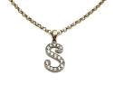 9ct CZ 'S' Pendant & Chain 24 inch