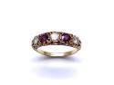 18ct Garnet and Diamond 5 Stone Ring