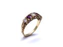 18ct Garnet and Diamond 5 Stone Ring