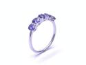 9ct White Gold Tanzanite and Diamond Eternity Ring