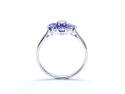 9ct White Gold Tanzanite & Diamond Cluster Ring