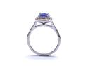 18ct White Gold Tanzanite & Diamond Halo Ring