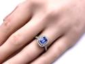 18ct White Gold Tanzanite & Diamond Halo Ring
