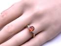 9ct Yellow Gold Fire Opal & Diamond Ring 0.20ct