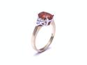 9ct Yellow Gold Fire Opal & Diamond Ring 0.20ct
