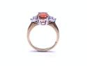 9ct Yellow Gold Fire Opal & Diamond Ring 0.20ct