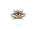 9ct Yellow Gold Pearl and Ruby Ring