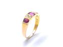 Victorian 15ct Rhodolite Garnet & Seed Pearl Ring