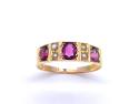 Victorian 15ct Rhodolite Garnet & Seed Pearl Ring