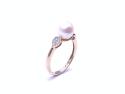 9ct Yellow Gold Freshwater Pearl & Diamond Ring