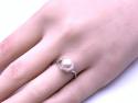 9ct White Gold Pearl & Diamond Ring