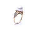 18ct Yellow Gold Pearl & Diamond Ring