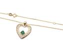 9ct Emerald & Diamond Heart Pendant & Chain