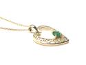 9ct Emerald & Diamond Heart Pendant & Chain