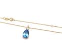 9ct Yellow Gold Blue Topaz & Diamond & Chain