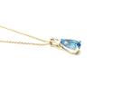 9ct Yellow Gold Blue Topaz & Diamond & Chain