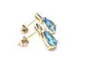 9ct Yellow Gold Blue Topaz & Diamond Stud Earrings
