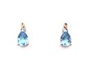 9ct Yellow Gold Blue Topaz & Diamond Stud Earrings