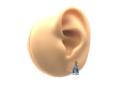 9ct Yellow Gold Blue Topaz & Diamond Stud Earrings