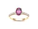 9ct Rhodolite Garnet & Diamond Ring 0.20ct