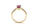 9ct Rhodolite Garnet & Diamond Ring 0.20ct