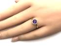 9ct Amethyst & Diamond Cluster Ring 0.10ct