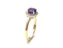 9ct Amethyst & Diamond Cluster Ring 0.10ct