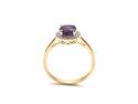 9ct Amethyst & Diamond Cluster Ring 0.10ct