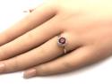 9ct Garnet & Diamond Cluster Ring 0.10ct