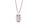 9ct White Gold Diamond Pendant & Chain