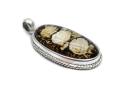 Amber Cameo Rose Pendant