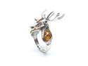 Amber Stag Head Ring