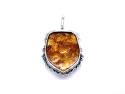 Amber Lion Head Pendant
