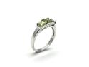 9ct White Gold Peridot 3 Stone Ring