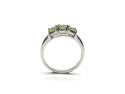 9ct White Gold Peridot 3 Stone Ring