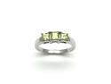9ct White Gold Peridot 3 Stone Ring