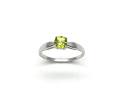 9ct White Gold Peridot Solitaire Ring