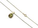 9ct Peridot & Diamond Pendant & Chain
