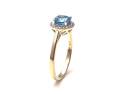 9ct Blue Topaz & Diamond Cluster Ring 0.10ct