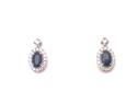 9ct Sapphire & Diamond Cluster Earrings 0.20ct
